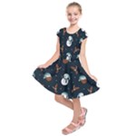 Santa Snowman Kids  Short Sleeve Dress