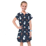 Santa Snowman Kids  Drop Waist Dress
