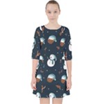 Santa Snowman Quarter Sleeve Pocket Dress