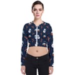 Santa Snowman Long Sleeve Zip Up Bomber Jacket