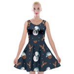 Santa Snowman Velvet Skater Dress