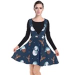 Santa Snowman Plunge Pinafore Dress