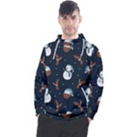 Santa Snowman Men s Pullover Hoodie