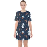 Santa Snowman Sixties Short Sleeve Mini Dress