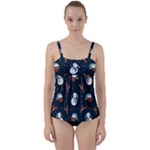 Santa Snowman Twist Front Tankini Set