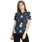 Santa Snowman Women s Short Sleeve Rash Guard