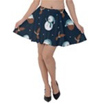 Santa Snowman Velvet Skater Skirt