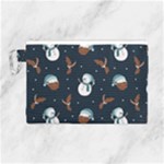 Santa Snowman Canvas Cosmetic Bag (Large)