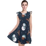 Santa Snowman Tie Up Tunic Dress