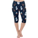 Santa Snowman Lightweight Velour Cropped Yoga Leggings