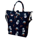 Santa Snowman Buckle Top Tote Bag