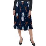 Santa Snowman Classic Velour Midi Skirt 