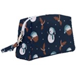 Santa Snowman Wristlet Pouch Bag (Large)