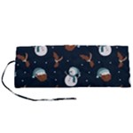 Santa Snowman Roll Up Canvas Pencil Holder (S)