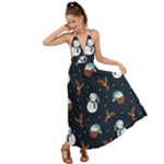 Santa Snowman Backless Maxi Beach Dress