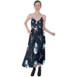 Santa Snowman Tie Back Maxi Dress