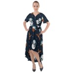 Santa Snowman Front Wrap High Low Dress