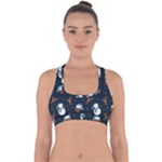 Santa Snowman Cross Back Hipster Bikini Top 