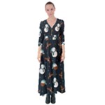 Santa Snowman Button Up Maxi Dress