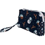 Santa Snowman Wristlet Pouch Bag (Small)