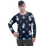 Santa Snowman Men s Pique Long Sleeve T-Shirt