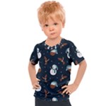 Santa Snowman Kids  Sports T-Shirt