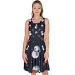 Santa Snowman Knee Length Skater Dress With Pockets