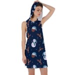 Santa Snowman Racer Back Hoodie Dress
