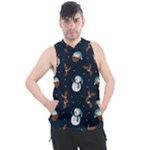 Santa Snowman Men s Sleeveless Hoodie