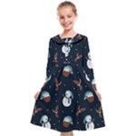 Santa Snowman Kids  Midi Sailor Dress