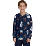 Santa Snowman Kids  Crewneck Sweatshirt