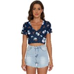Santa Snowman V-Neck Crop Top