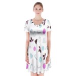 It`s Christmas Outside!   Short Sleeve V-neck Flare Dress
