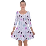 It`s Christmas Outside!   Quarter Sleeve Skater Dress