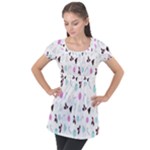 It`s Christmas Outside!   Puff Sleeve Tunic Top