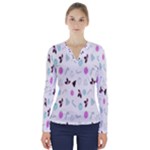 It`s Christmas Outside!   V-Neck Long Sleeve Top
