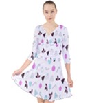 It`s Christmas Outside!   Quarter Sleeve Front Wrap Dress