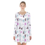 It`s Christmas Outside!   Long Sleeve Velvet V-neck Dress