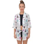 It`s Christmas Outside!   Open Front Chiffon Kimono