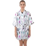 It`s Christmas Outside!   Half Sleeve Satin Kimono 