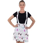 It`s Christmas Outside!   Velvet Suspender Skater Skirt