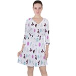 It`s Christmas Outside!   Quarter Sleeve Ruffle Waist Dress