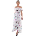 It`s Christmas Outside!   Off Shoulder Open Front Chiffon Dress