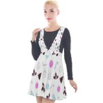 It`s Christmas Outside!   Plunge Pinafore Velour Dress