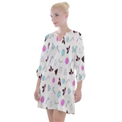 Open Neck Shift Dress 