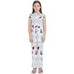 Kids  Sleeveless Ruffle Edge Band Collar Chiffon One Piece 