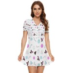 It`s Christmas Outside!   V-Neck High Waist Chiffon Mini Dress