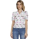 It`s Christmas Outside!   Puffed Short Sleeve Button Up Jacket