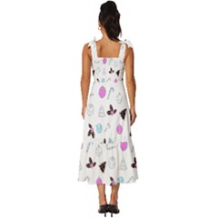 Tie-Strap Tiered Midi Chiffon Dress 