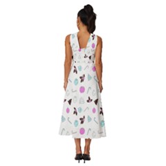 Sleeveless Cross Front Cocktail Midi Chiffon Dress 